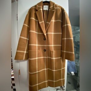 Madewell Elmcourt Windowpane Check Wool-Blend Coat never worn